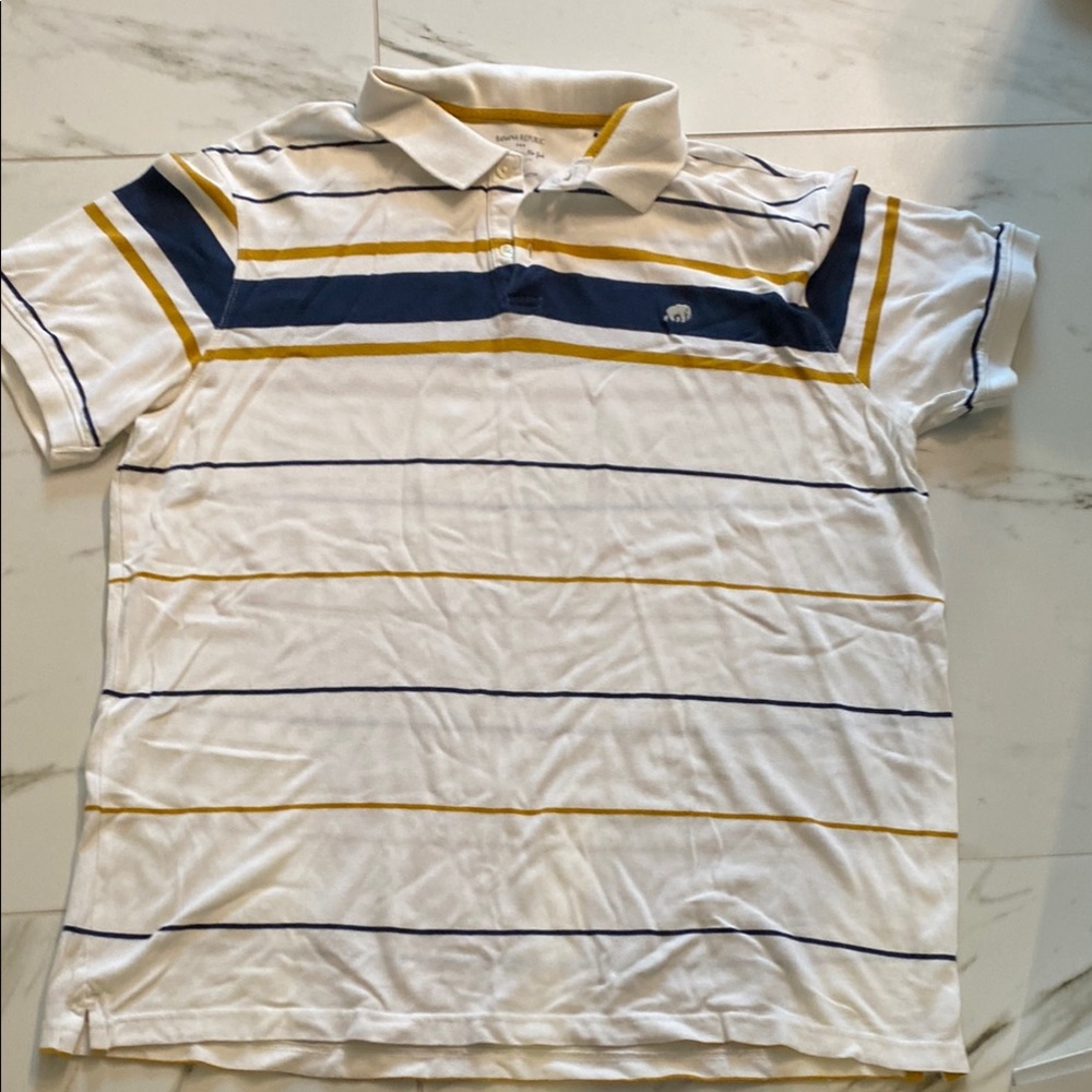 Banana Republic White and Yellow Polo